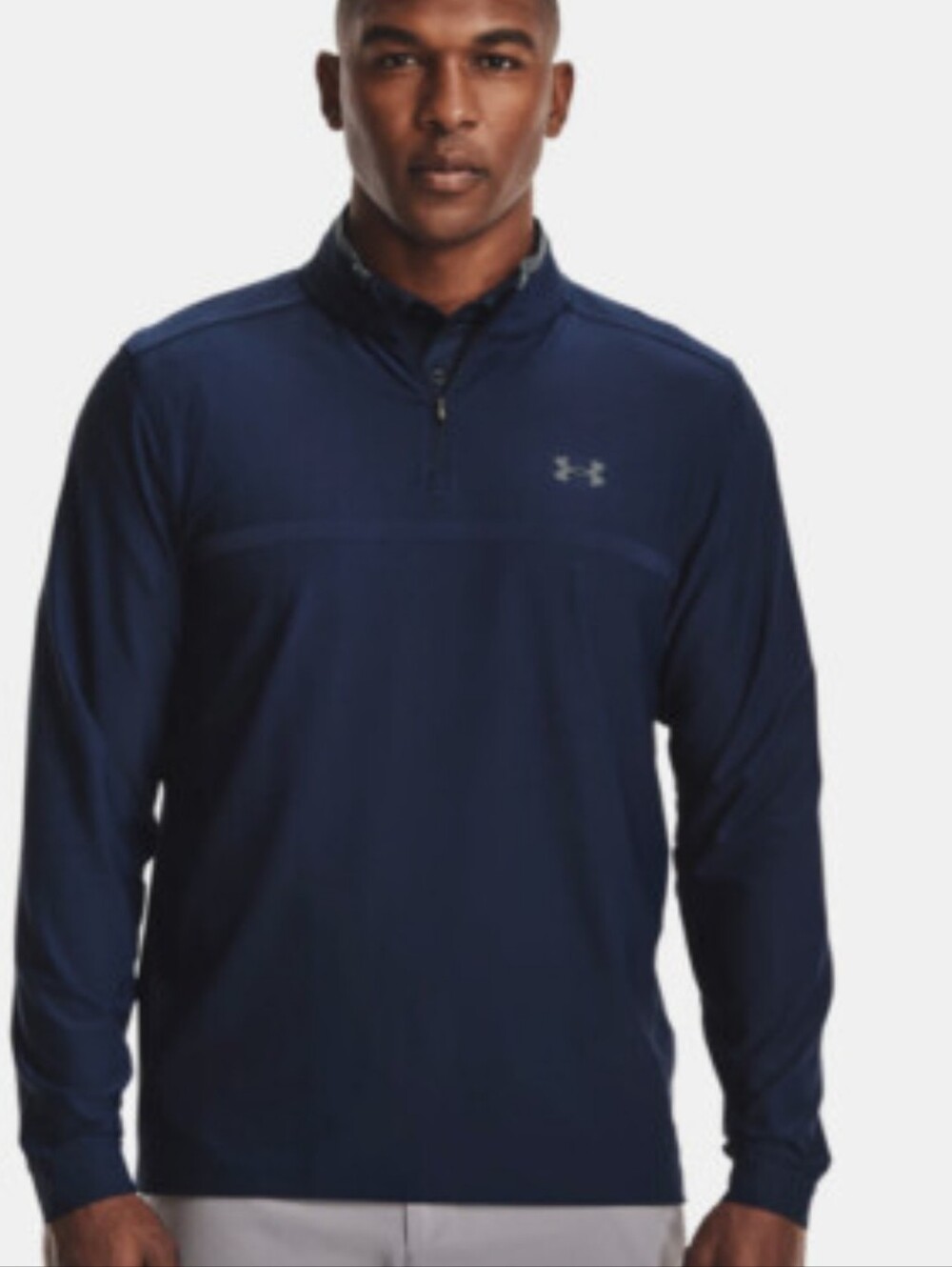 NWT Under Armour Men’s Pile Sweater Fleece Golf Pullover Navy Blue Large